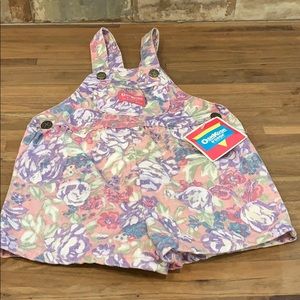 Vintage Oshkosh floral shortalls floral 5 NWT